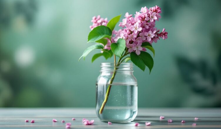 Bouture du lilas dans l'eau