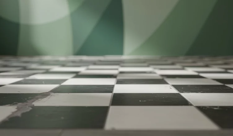 Sol damier noir et blanc